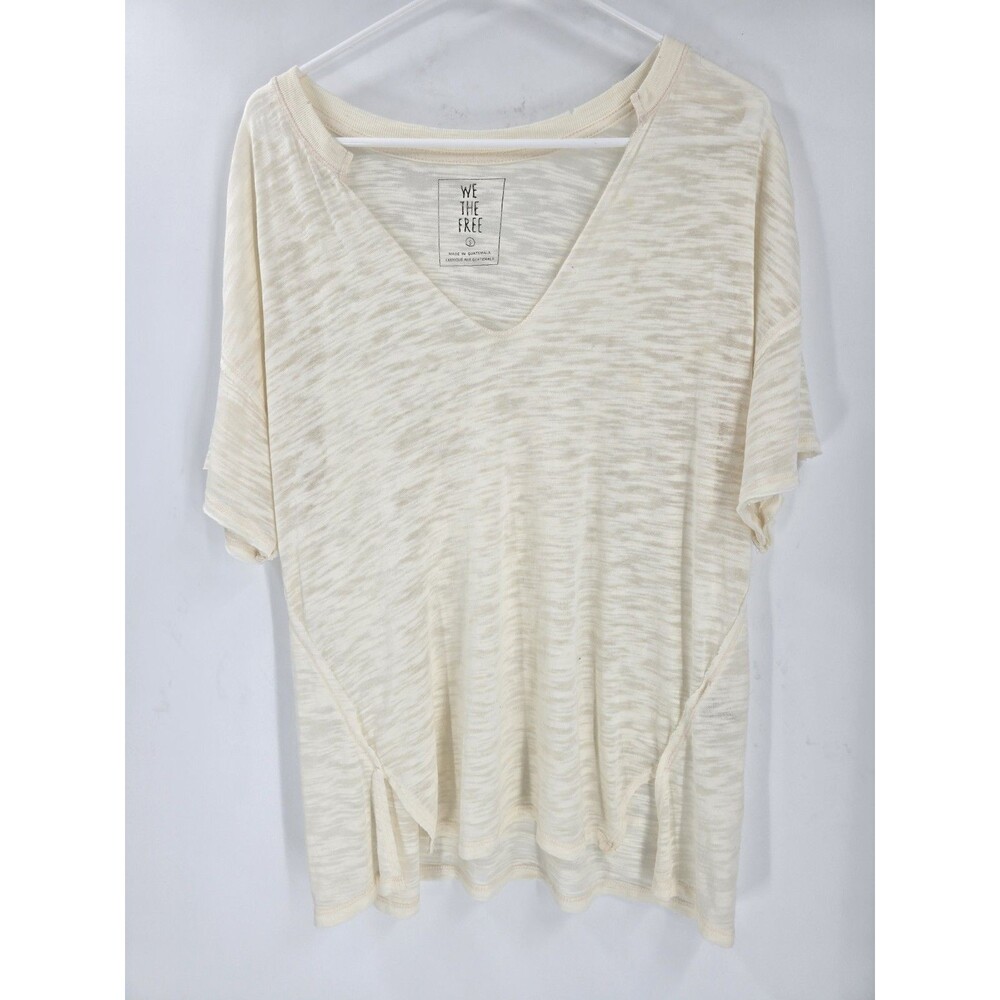We The Free Free People Maddie Oversized Tee Top Wild White Small S Burnout Tee